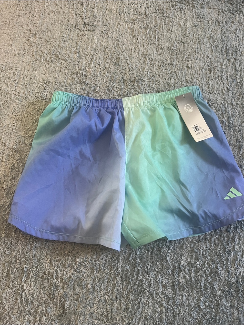 adidas Girls’s Blue/Mint Athletic Shorts size L with lining
